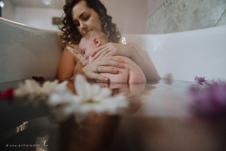 under water birth photography, under water herbal bath, under water photography spokane, flowers