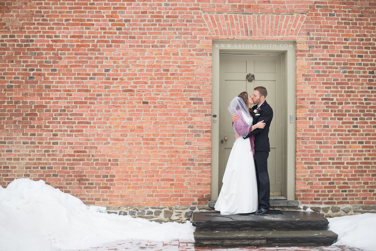 Winter Wedding, Bride and Groom Portraits, Couple's Photography, Esther Edith galleries wedding photography, Troy Pat's Barn New York, www.estheredith.com