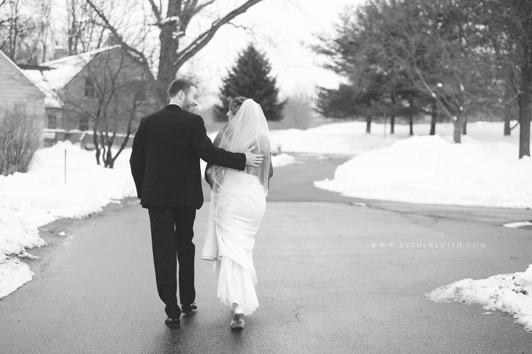 Winter Wedding, Bride and Groom Portraits, Couple's Photography, Esther Edith galleries wedding photography, Troy Pat's Barn New York, www.estheredith.com