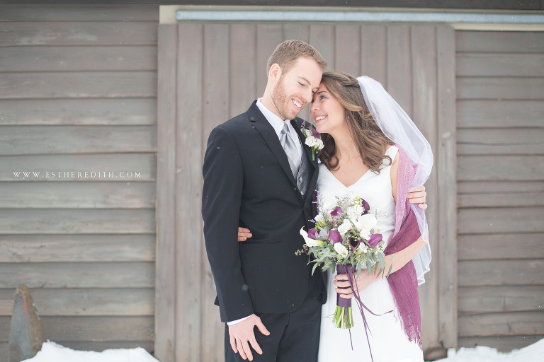 Winter Wedding, Bride and Groom Portraits, Couple's Photography, Esther Edith galleries wedding photography, Troy Pat's Barn New York, www.estheredith.com