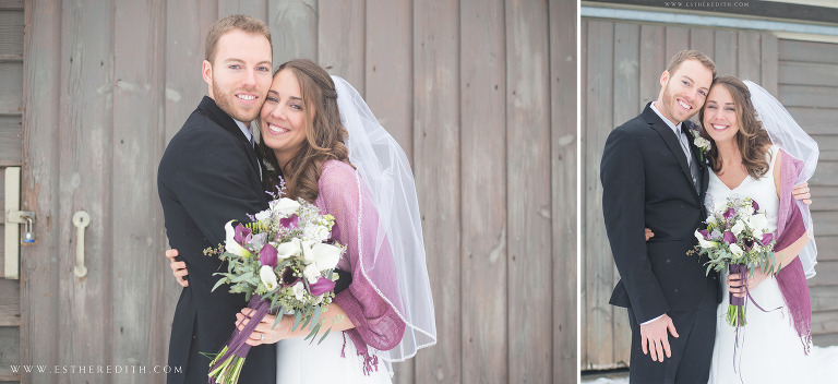 Winter Wedding, Bride and Groom Portraits, Couple's Photography, Esther Edith galleries wedding photography, Troy Pat's Barn New York, www.estheredith.com