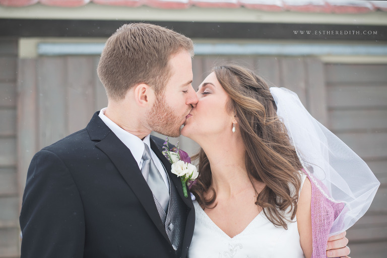 Winter Wedding, Bride and Groom Portraits, Couple's Photography, Esther Edith galleries wedding photography, Troy Pat's Barn New York, www.estheredith.com