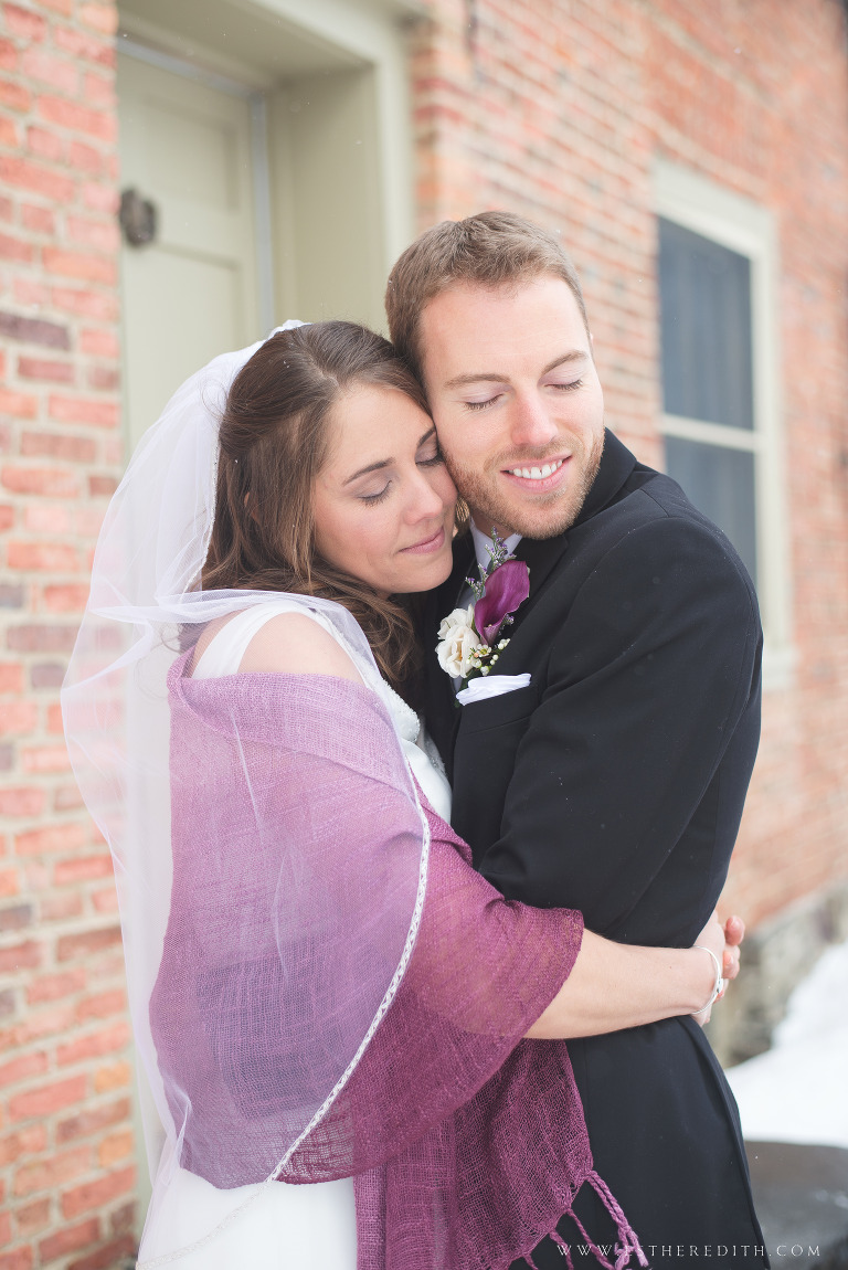 Winter Wedding, Bride and Groom Portraits, Couple's Photography, Esther Edith galleries wedding photography, Troy Pat's Barn New York, www.estheredith.com a