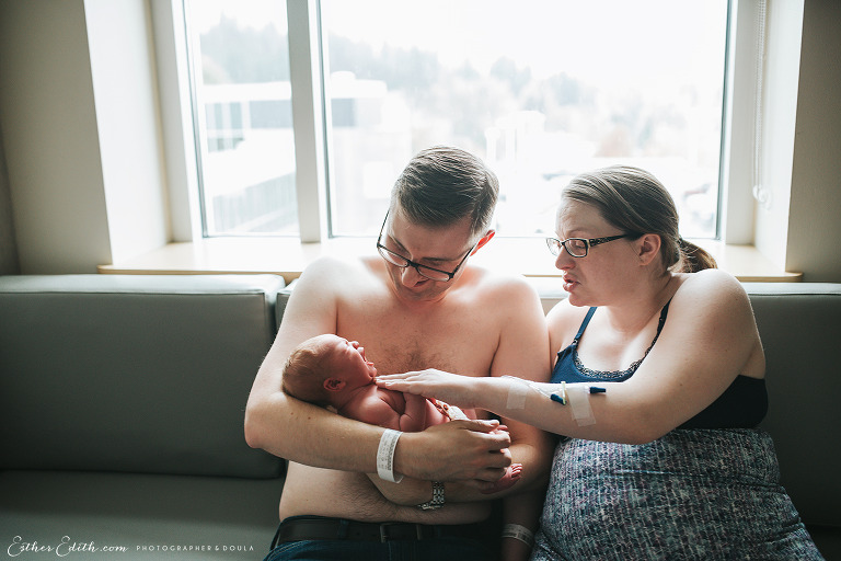 Esther Edith Photographer and Doula, Fresh Baby Photography, Birth Photography Spokane, Newborn Photos Spokane, Fresh 48, lifestyle newborn, hospital birth photos