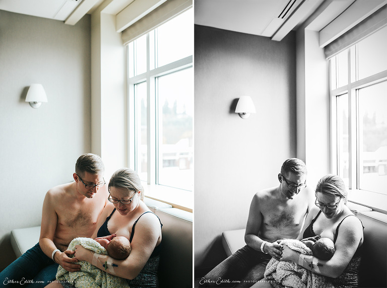 Esther Edith Photographer and Doula, Fresh Baby Photography, Birth Photography Spokane, Newborn Photos Spokane, Fresh 48, lifestyle newborn, hospital birth photos