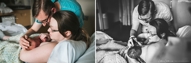 Esther Edith Photographer and Doula, Fresh Baby Photography, Birth Photography Spokane, Newborn Photos Spokane, Fresh 48, lifestyle newborn, hospital birth photos