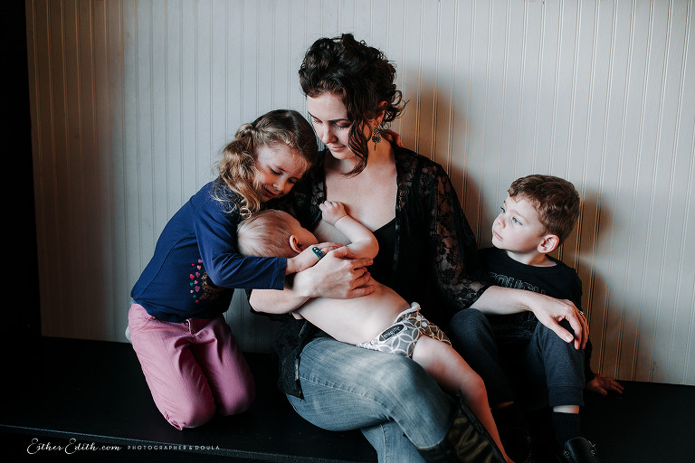 Spokane breastfeeding photographers, coeur d'alene nursing photography, indoor breastfeeding photos, spokane motherhood photography, spokane birth photographer, esther edith, sarai
