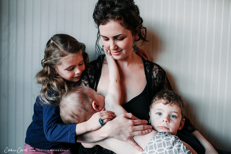 Spokane breastfeeding photographers, coeur d'alene nursing photography, indoor breastfeeding photos, spokane motherhood photography, spokane birth photographer, esther edith, sarai