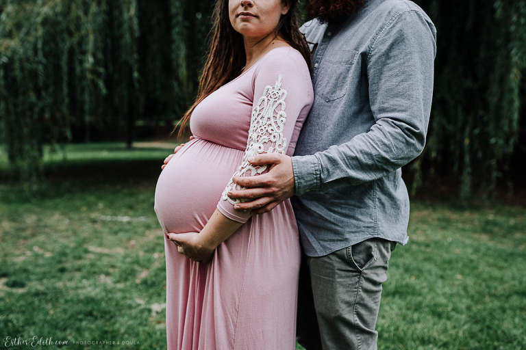 Spokane maternity photographers, spokane maternity photography, cda maternity pictures, cheney maternity photos, maternity dress spokane, blush pink maternity gown, pink lace maternity dress