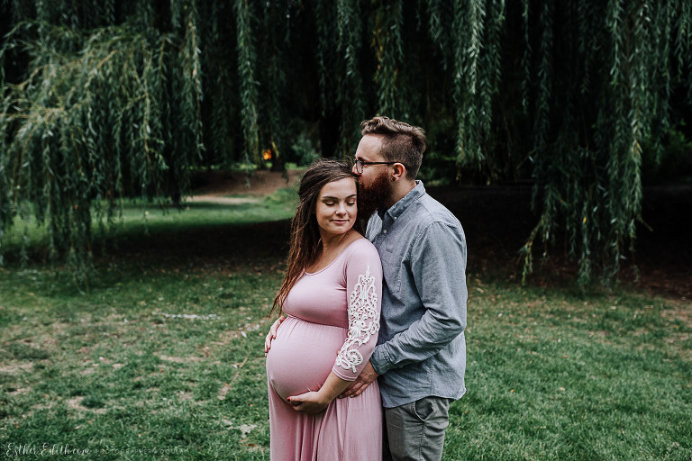 Spokane maternity photographers, spokane maternity photography, cda maternity pictures, cheney maternity photos, maternity dress spokane, blush pink maternity gown, pink lace maternity dress