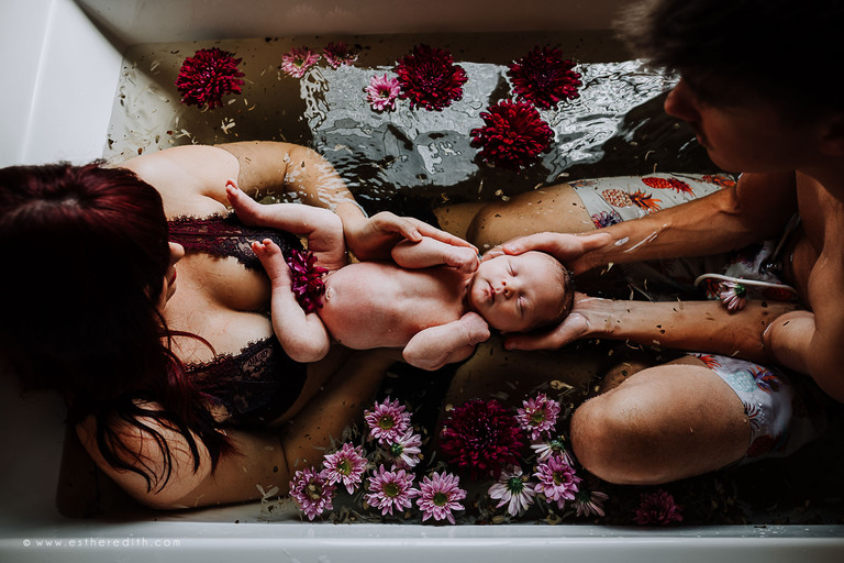 newborn herbal bath pictures, newborn portraits spokane